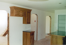 VIEW OF KITCHEN AND MATING WALL DOOR OPENINGS. DOOR OPENINGS NEED TO BE COMPLETED ON-SITE AFTER SET.