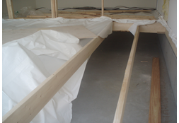 TEMPORARY FLOOR FRAMING IN GARAGE